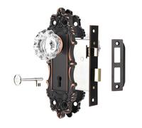 TopToToo Ensemble de serrure à mortaise pour porte intérieure Boutons de porte antiques avec serrure et clé squelette Poignée de porte vintage Re