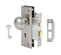 Toptotoo Ensemble de serrure à mortaise pour porte intérieure Boutons de porte antiques vintage avec serrure et clé squelette Remplacement de bou