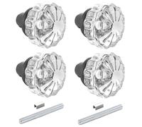 TopToToo Lot de 2 boutons de porte en verre style ancien, boutons de porte de remplacement en cristal vintage, boutons de porte mortaise antiqu