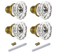 TopToToo Lot de 2 boutons de porte en verre style ancien, boutons de porte de remplacement en cristal vintage, boutons de porte mortaise antiqu