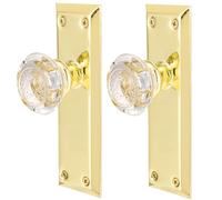 ToPToToo Lot de 2 boutons de porte factices en verre cristal pour porte intrieure simple face, boutons de porte inactifs de remplacement pour po