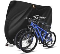 toptrek Housse vélo pour 2 vélos 210D avec bande couture en tissu Oxford imperméable de qualité supérieure - 210 x 110 x 95 cm - Résistance à la déchirure - Protection solaire - Avec sac