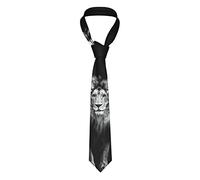 TOPUNY Cravate tendance en soie pour homme Motif vache, Beau lion, taille unique
