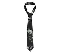 TOPUNY Cravate tendance en soie pour homme Motif vache, Tête de mort noire et blanche., taille unique