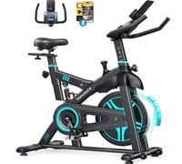 TOPUTURE Vélos D'appartement, Velo D appartement Connecté APP, Vélo d'intérieur avec silencieux, Vélo d'Exercice Résistance Magnétique, Absorption des chocs, LCD Ergomètre, Capacité 160KG (Vert)