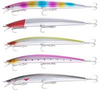 Topwater Fishing Set Of 5 Lures,Sea Lure,Floating Topwater Crankbait With Treble Hooks,Set Of Fishing Lures For Trout,Perch,Pike