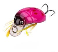 Topwater Leurre flottant pour la pêche au scarabée avec boule sonore intégrée pour bar truite, perles en acier inoxydable pour son, yeux 3D réalistes et hameçons triples pour la capture de poissons (E