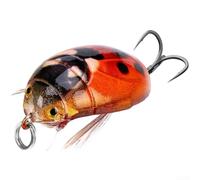 Topwater Leurre flottant pour la pêche au scarabée avec boule sonore intégrée pour bar, truite, perles en acier inoxydable pour son, yeux 3D réalistes et hameçons triples pour la capture de poissons