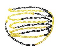 TOPWAY Barrière à Chaînes en Plastique 50 Mètres, 6mm x 50m Haute Visibilité Noir et Jaune pour Avertissement Espace de Stationnement de Sécurité, le Contrôle des Foules, la Circulation 363085