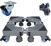 TOPWAY Base Mobile Réglable de Machine à Laver Réfrigérateur Support Mobile pour Sèche-linge avec 4x2 Roues Pivotantes Verrouillable et 8 Pieds Forts, pour Appareils Ménagers, Gris