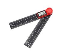 TOPWAY Détecteur d'Angle Numérique 8" 200mm, Fibre de carbone 0-360° Inclinomètre électronique Goniomètre Rapporteur d'Angle Règle de Mesure Outil avec écran LCD pour l'Ingénierie Construction