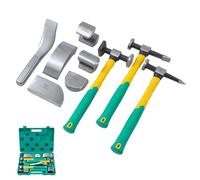 TOPWAY Kit 9 pièces pour débosselage carrosserie - marteau fibre + dolly, outils pro pour redressage et peinture de voiture