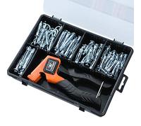 TOPWAY Kit d'outils de Réglage D'ancrage Mural 63 Pièces, Zingué Métal Cavité en Plaques de Plâtre en Métal en Acier Fixations Murales Creuses Vis Ancrages Bouchons Assortiment 405508
