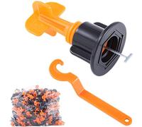 TOPWAY Leveling System 90pcs Pack Reusable Tile Levelers Spacers for Building Walls Floors + Special Wrench 347834 nivellement de carrelage, Orange/Noir