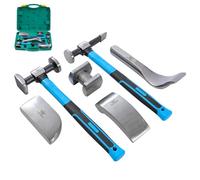 TOPWAY Lot de 6 outils professionnels de réparation de carrosserie de voiture - Poignée en fibre de verre - Marteau de battement - Chariot - Pour débosselage et carrosserie de voiture, modèle 454231
