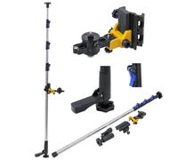 TOPWAY Niveau Laser avec Perche Télescopique 3.7M, Inox, Base Rapide, Réglable avec Sac 311579