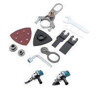 TOPWAY Outil Oscillant Adaptateur Multitool Électrique, Accessoire pour Meuleuse d'Angle, Kit de Lame de Scie et Papier Abrasif Triangulaire pour Bois, Mur, Ponçage, Polissage et Meulage