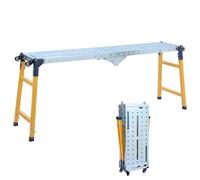TOPWAY Plate-Forme de Travail Pliable et réglable, capacité de Charge de 500 kg, avec 4 roulettes, échafaudage Pliable pour Banc de Travail pour travaux intérieurs et extérieurs, 160x36x120,5 cm