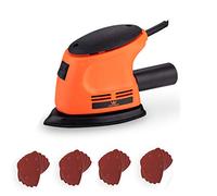 TOPWAY Ponceuse Delta 105W, Ponceuse de Détail Électrique avec Système d’Aspiration, Ponceuse Triangle Compacte avec 20 Feuilles Abrasives pour Bois, Meubles, Coins et Finition DIY