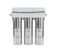 TOPWAY Système de Filtre à Eau Sous Évier à 3 étapes, Ultra-Filtration 0,01 Micron, Coque de Réservoir en Acier Inoxydable de 10 Pouces, Connexion Directe et Changement Rapide