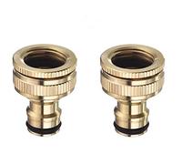 TOPWAYS® Laiton 3/4 '' and 1/2 '' BSP 2in1 Nez de Robinet d'arrosage à Visser débit Tap Connector Threaded Faucet Adapter 2 Pack