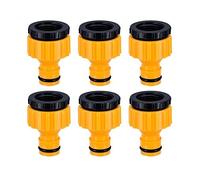 TOPWAYS® Plastique 3/4 '' and 1/2 '' BSP 2in1 Nez de Robinet d'arrosage à Visser débit Tap Connector Threaded Faucet Adapter 6 Pack