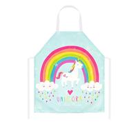 TOPWAYS Tabliers pour enfants, tablier de cuisine mignon dessin animé pour garçons et filles, tablier pour enfants pour art peinture jardinage, Licorne arc-en-ciel., taille unique