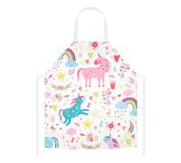 TOPWAYS Tabliers pour enfants, tablier de cuisine mignon dessin animé pour garçons et filles, tablier pour enfants pour art peinture jardinage, thème licorne merveilleux, taille unique