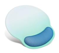 TOPWAYS Tapis de souris avec coussin en gel, tapis de souris avec repose-main, sous-main, tapis de souris de jeu, tapis de souris, accessoire de bureau (bleu)