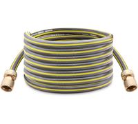 Topways Tuyau d'arrosage de 3 m, PVC à 4 couches, connecteurs en laiton, rallonge pour robinet et arrosage extérieur, vert, 1 pièce