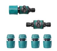 Topways Vanne d'arrêt rapide en ligne pour joindre un tuyau d'arrosage, double connecteur mâle d'extension de valve avec embouts de tuyau assortis raccords rapides