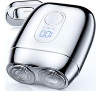 TOPWILL Mini rasoir électrique pour homme - Portable en alliage rotatif Rozor pour le visage, cadeau, humide/sec, IPX7, étanche, sans fil, USB-C rechargeable pour voyage