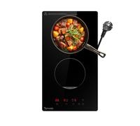 Topwish plaque induction 2 feux, plaque de cuisson induction 2 feux, plaque de cuisson electrique 30cm con verrou de sécurité, funzione Boost, voyant de surface chaude, protection d'extinction, 3500W