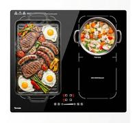 Topwish plaque induction 4 feux, avec deux zones flexibles, plaque de cuisson induction 4 zones, avec Booster, 9 Niveaux, Minuterie, Sécurité Enfant, Arrêt automatique, Maintien au chaud, BBQ, 7200W