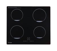 Topwish Plaque Induction 4 Feux, plaque de cuisson à Induction, Plaque de Cuisson Induction 60cm,con 9 Niveaux, Boost, voyant de surface chaude, protection d'extinction, verrou de sécurité, 7200W