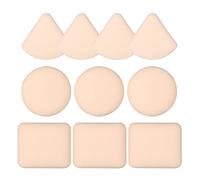 Topwon Lot de 10 houppettes de maquillage pour fond de teint, sèches et humides, s'adaptent à toutes les peaux, sous les yeux et les coins, doux comme un nuage (triangle/rond/rectangulaire)