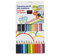 Topwrite Crayons de Couleur avec Taille-crayon - Diamètre 10 mm - Lot de 12