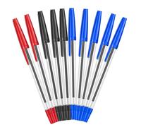 Topwrite Lot de 10 Stylos à Bille 3 Couleurs Pointe Fine Multicolore