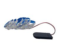 TOPXCDZ Bande LED 2835 - Bouton lumineux à piles - 3 V CC - 60 LED/m - Flexible - Pour décoration d'intérieur - 8 mm - Platine de 1 m - 2 m - Blanc - 1 m