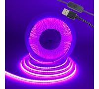 TOPXCDZ Bande LED USB - Lumière noire - 1 m, 2 m, 3 m, 4 m, 5 m - 60 LED - 395 nm - IP65 - Étanche - Effet de lumière noire - Éclairage de scène - Pour Noël, Halloween, fête, carnaval, salle de bal