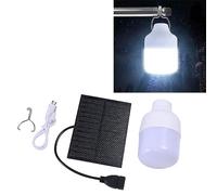 Topyond Ampoules Solaires Panneau Solaire en Silicium Monocristallin LED Kit D'éclairage Solaire Rechargeable par USB pour la Randonnée Intérieure Et Extérieure Camping Pêche