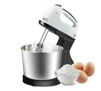 Topyond Batteur Sur Socle électrique 120 W Dissipation Rapide de la Chaleur Mélangeurs 2 En 1 Cuisine Avec Bol Pour Glaçage Mélangeur à Gâteau Mélangeur Sur Pied Domestique Prise UE 220 V