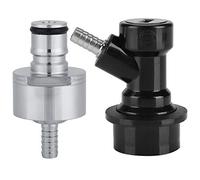 Topyond Bouchon de Carbonatation, 2 Bouchons de carbonateur en Acier Inoxydable avec déconnexion de Verrouillage à Bille Liquide, Barbe de 1/4, Accessoires de Brassage Maison