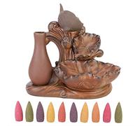 Topyond Brûleur D'encens Cascade, Fontaine en Céramique pour Reflux, Cadeaux De Décoration De Bureau à Domicile, Aromathérapie De Yoga