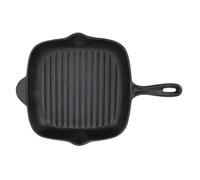 Topyond Casserole en fonte en fonte, poêle à grill carré pour cuisson intérieure, casseroles antiadhésives, plaque chauffante polyvalente avec becs coulés (28 cm)