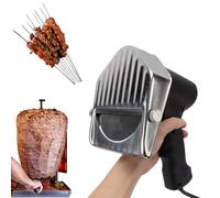 Topyond Couteau à kebab électrique, 80W, Épaisseur Réglable | Acier Inoxydable, Trancheuse à Viande Turc Shawarma Döner Kebab, pour Restaurant et Snack-Bar, 110-220V(EU)