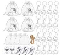 Topyond Décapsuleurs en Forme de Clé, 24pcs Ouvre-Bouteilles Mignons | Porte Clés Empreintes De Pieds De Bébé, Avec Sacs En Organza, Réutilisable Décapsuleurs pour Fête Pour Anniversaire, Mariag
