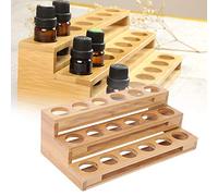 Topyond Étagère Pour Bouteilles D'huile,35mm Boîte De Rangement D'huiles Essentielles En Bambou De Thérapie Végétale,Coffret Rangement Huiles Essentielles,Escalier À Grilles Multiples Pour Le Stockage