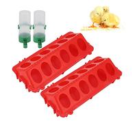Topyond Faisseur de Poulet, 2 Set Flip-Top Chick Chick Effeecher d'eau, mangeur d'eau PP Poulet Autocheur Automatique avec Couvercle d'éclaboussure, équipement de volaille (M Waterer 90ML)