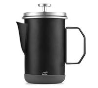 Topyond French Press Coffee fabricant 1L en acier inoxydable avec poignée pliable, pot de presse français de camping portable pour voyager à la maison en plein air (Noir)